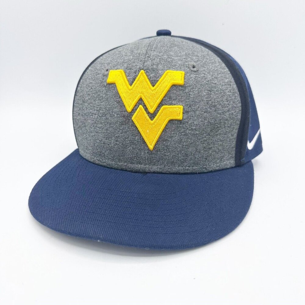West Virginia University WVU Nike True Two Tone Logo StrapBack Flatbill Hat Cap